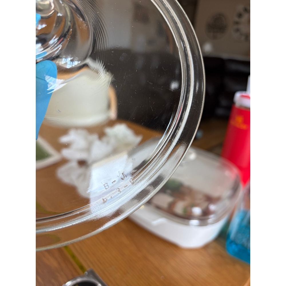 Vintage Pyrex 023 Clear Glass 1.5 Qt Round Casserole Dish with Lid Tab Handles‎ - Picture 9 of 9